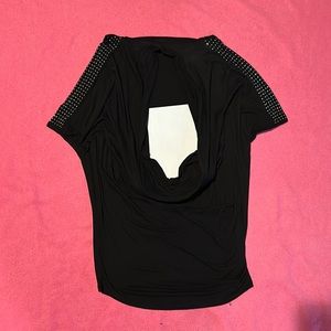 Rhinestone Black Cutoff Top
